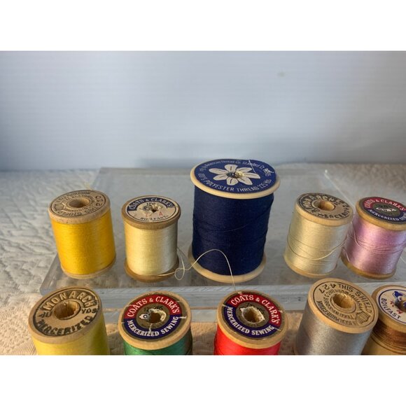 Vintage Sewing Thread wood spools set of 11 #19 - Picture 2 of 10